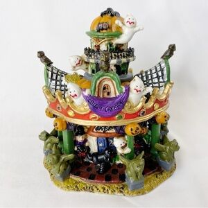 Vintage Creepy Carnival Carousel Halloween Gargoyles Ghosts Owls